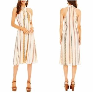 ASTR the Label Striped Halter Midi Dress Size L NWT ***